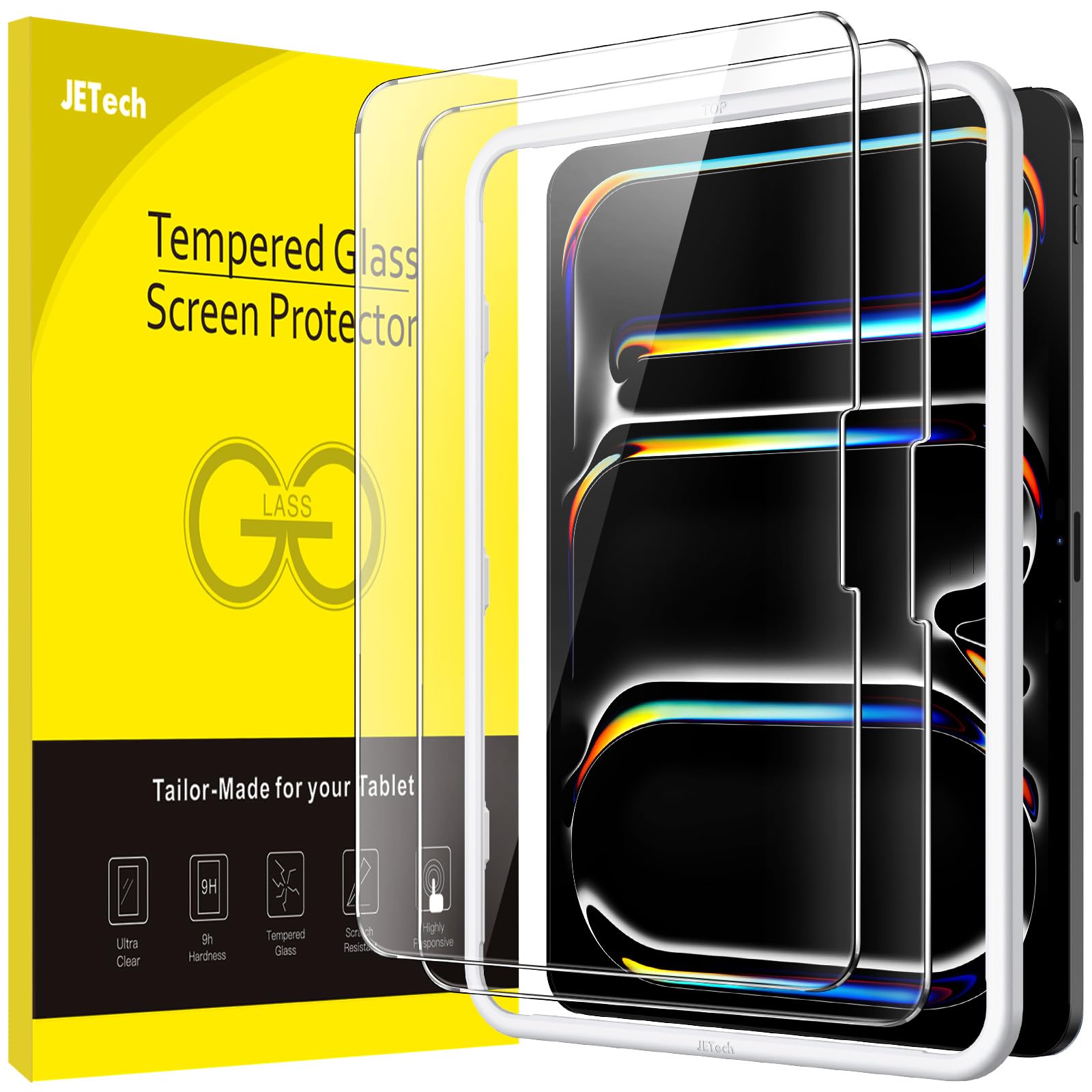 JETech iPad Pro 13-Inch (M4/M5) Tempered Glass Screen Protector, 2-Pack