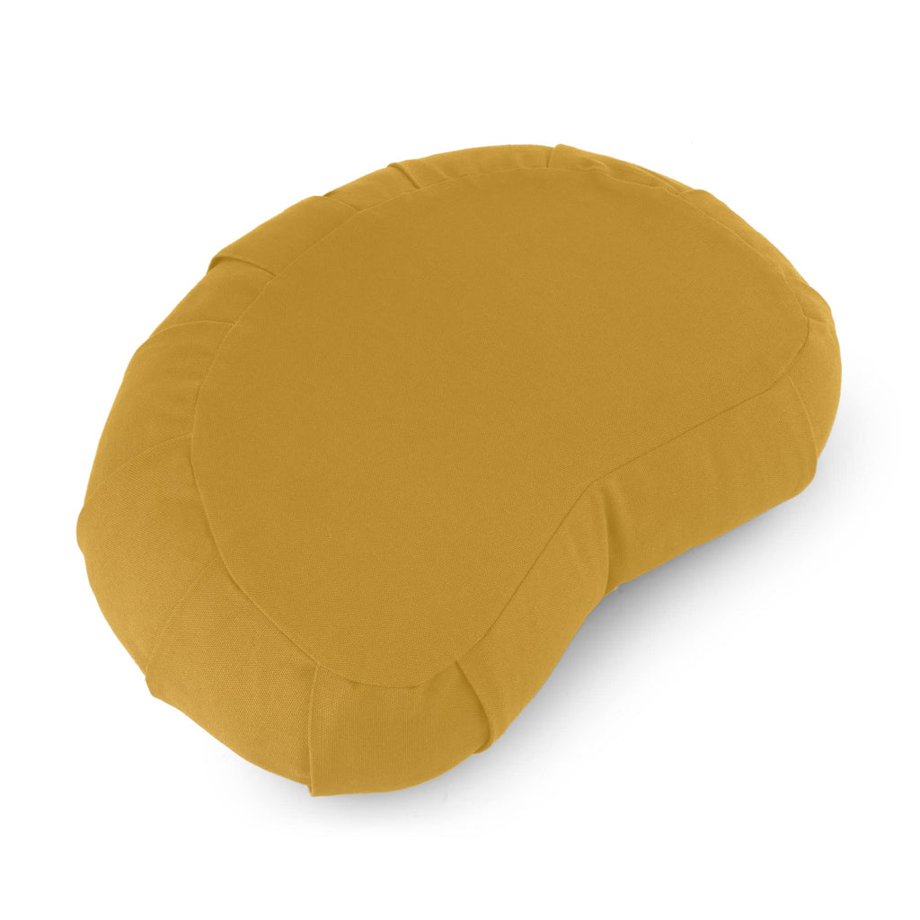 Basaho Crescent Zafu Meditation Cushion | Organic Cotton | Mustard