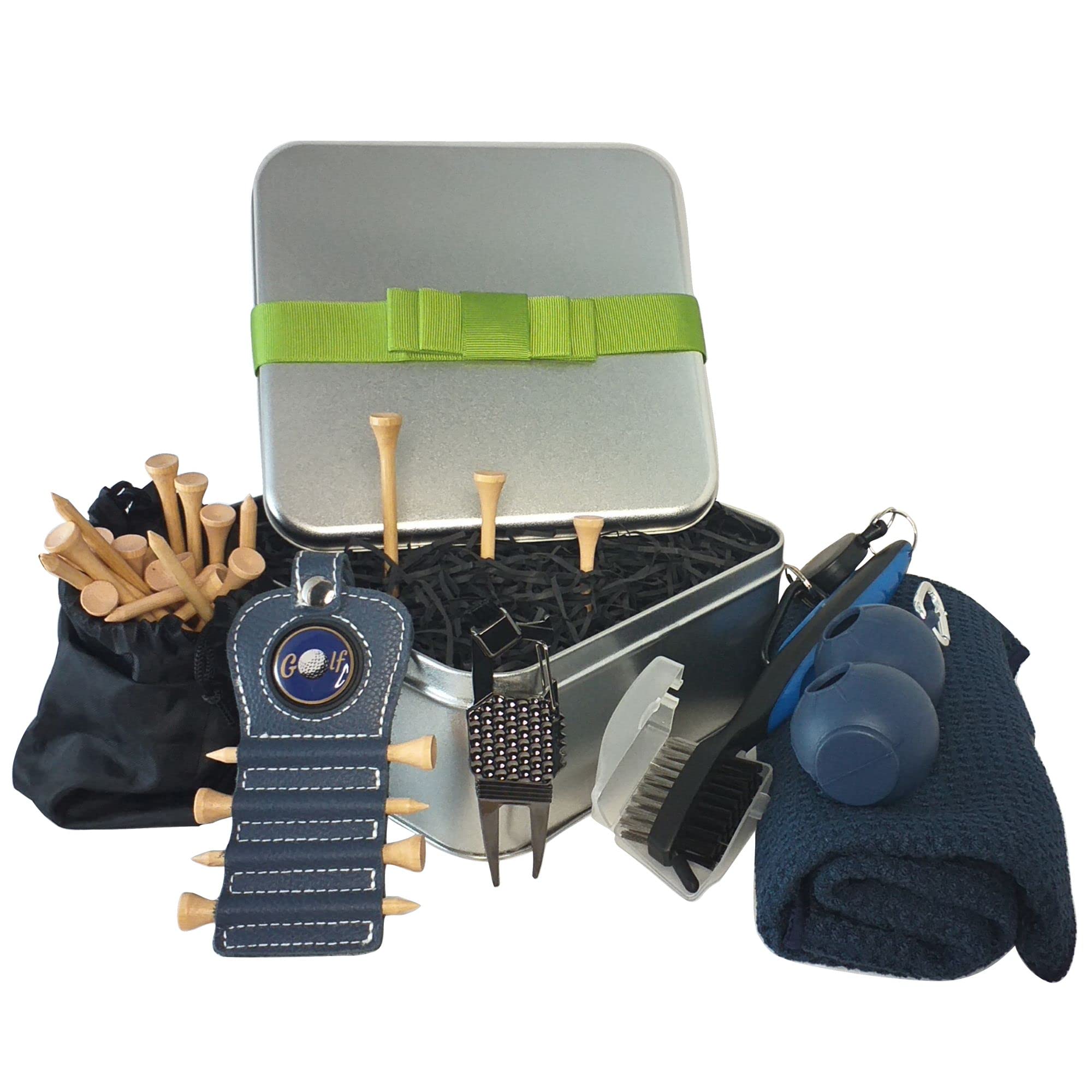 Golf Gift Set - 8-Piece Navy Blue Accessory Kit with Towel