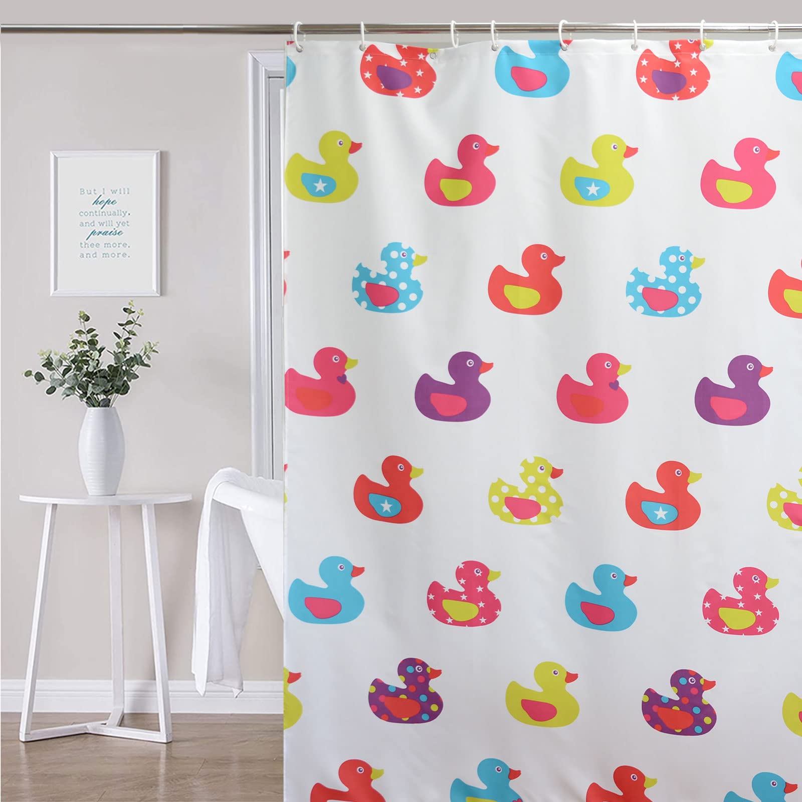 YISURE Little Duck Nursery Shower Curtain – Extra Long Mildew Resistant