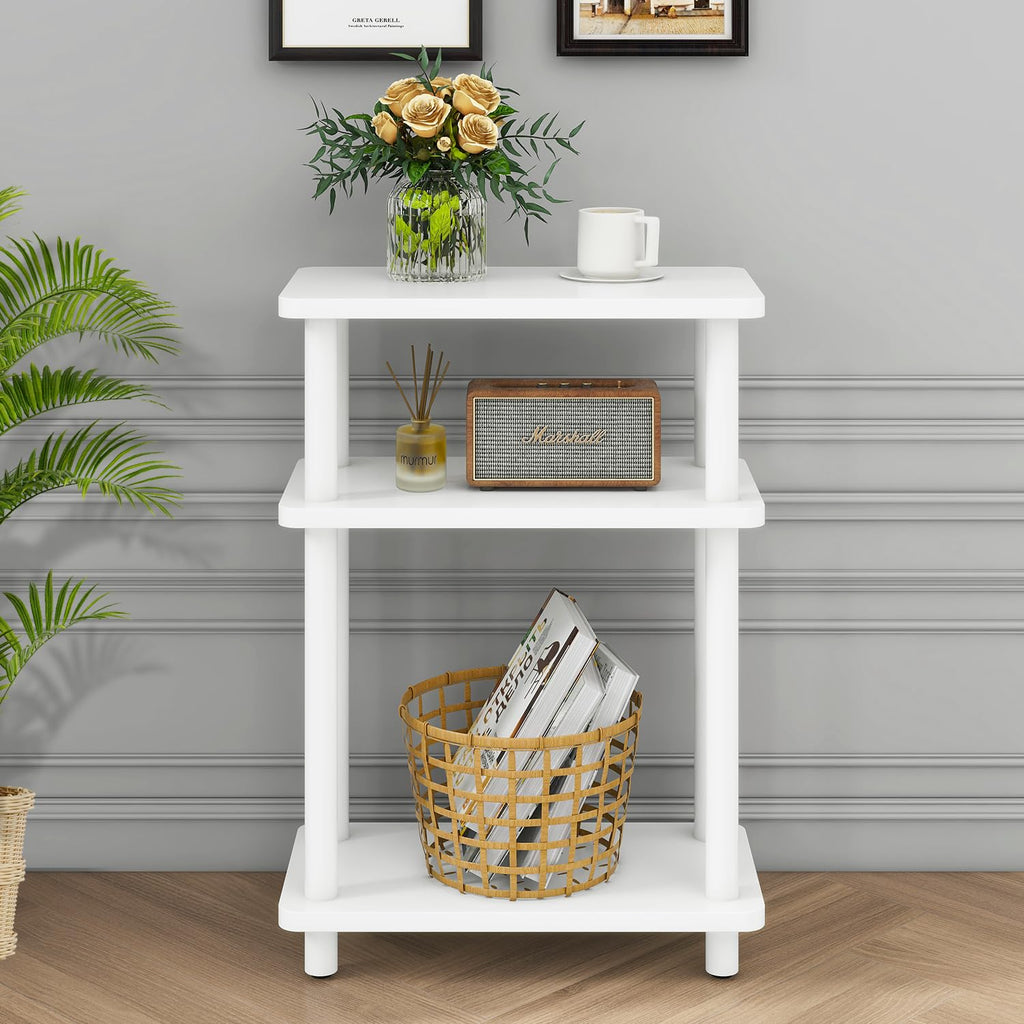 IBUYKE Narrow Side Table – 3-Tier Slim End Table for Small Spaces, Black