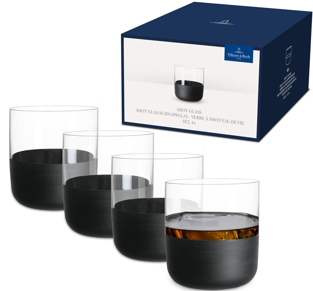 Villeroy & Boch Manufacture Rock Shot Glass Set - 4pc Crystal Glass