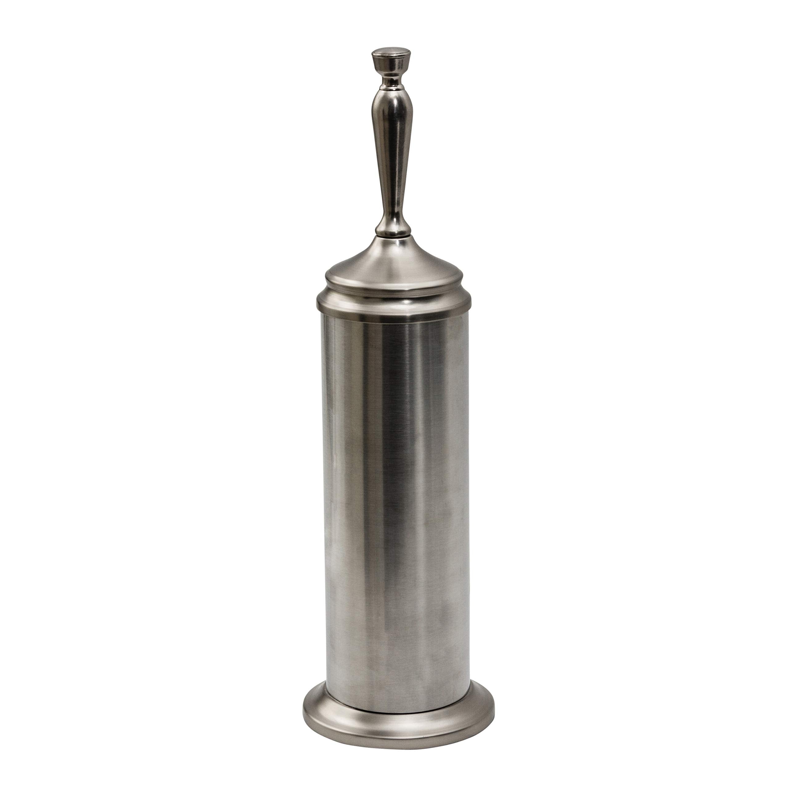Splash Home Keena Stainless Steel Toilet Brush and Holder – Satin Nickel