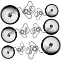 HEIHAK 6-Piece Black Rubber Sink Plug Set with Chain | 40mm 43mm 50mm