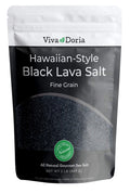 Viva Doria Hawaiian Black Lava Sea Salt - Fine Grain with Charcoal, 2 lb