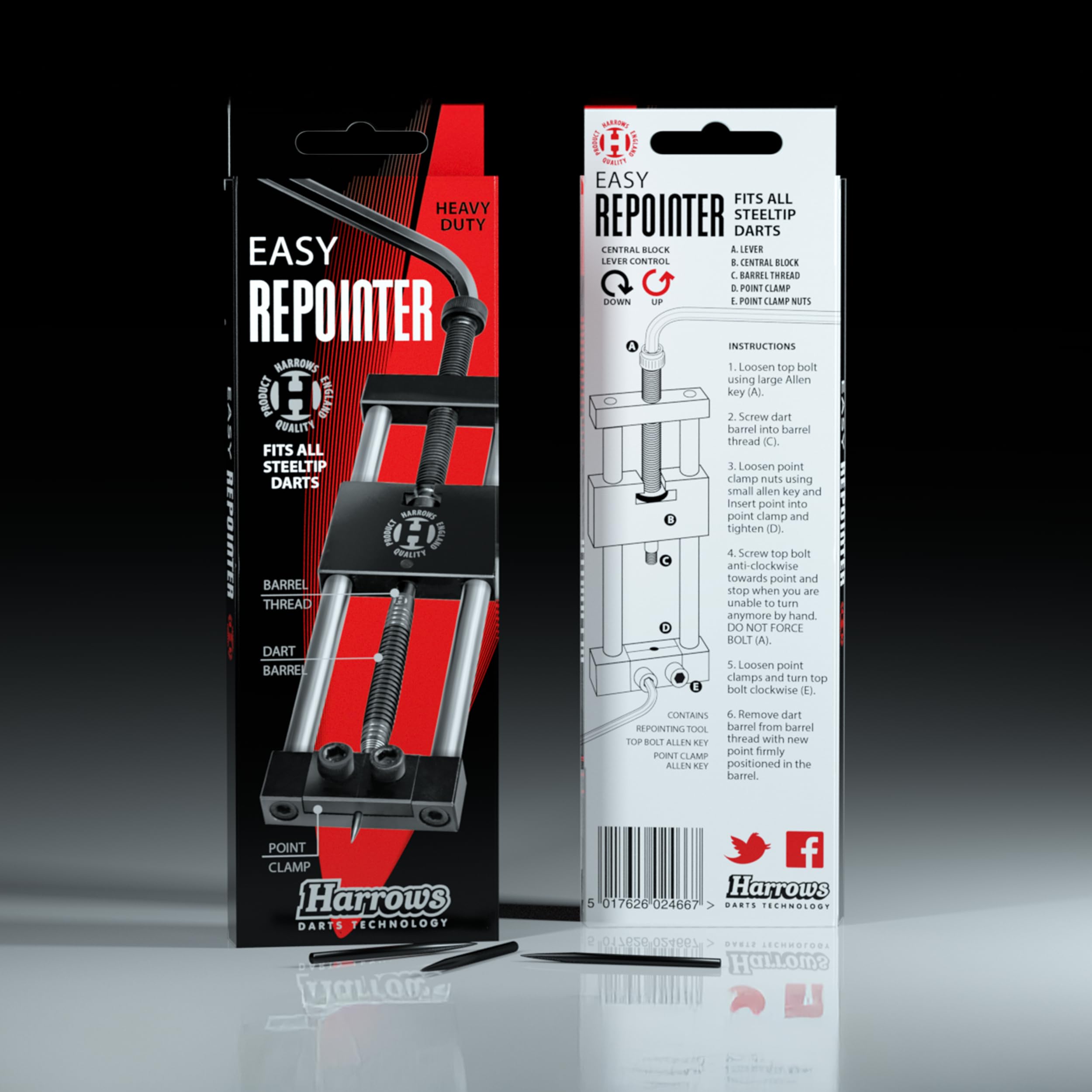 Harrows Professional Darts Repointing Tool | Steel Tip Dart Repair Kit