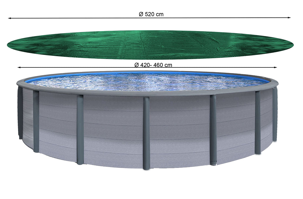 Winter Swimming Pool Cover – 15ft Round Green Tarpaulin 180g/m²