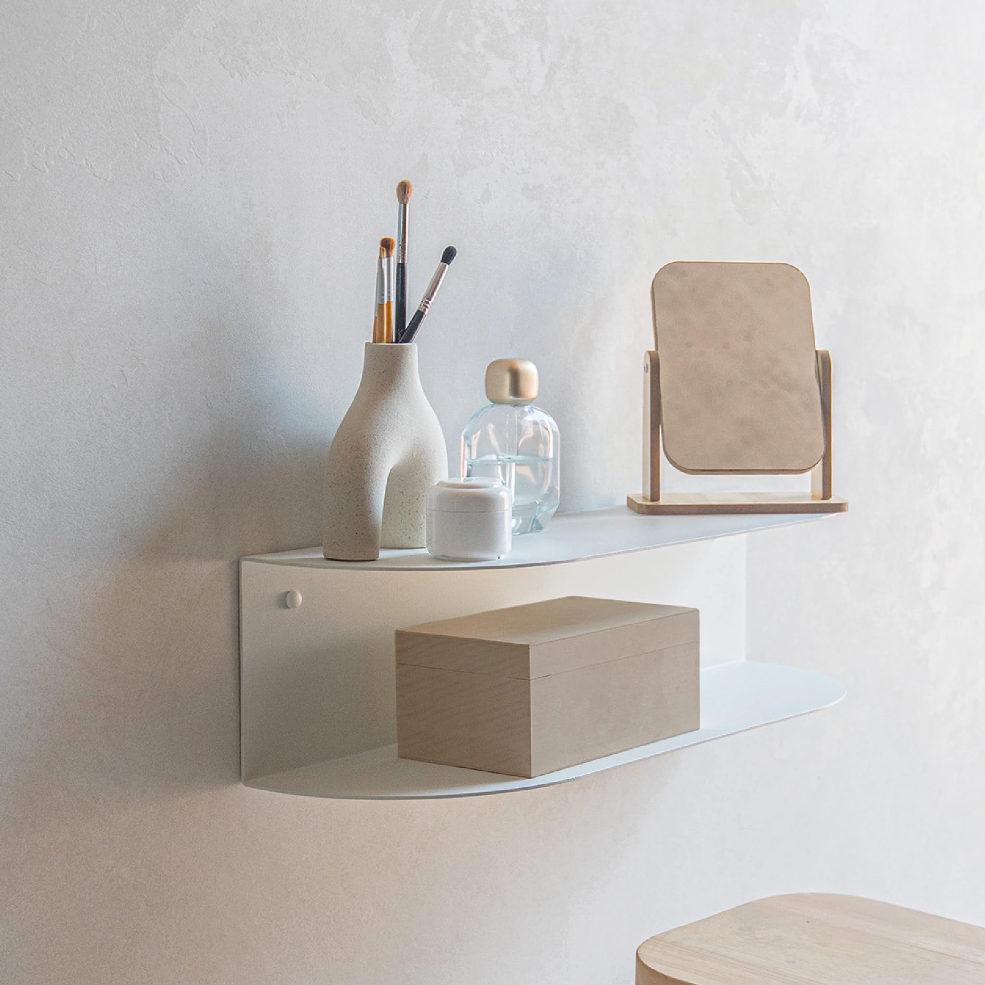 MILUKA Ovva Wall-Mounted Dressing Table - 60cm White Floating Vanity