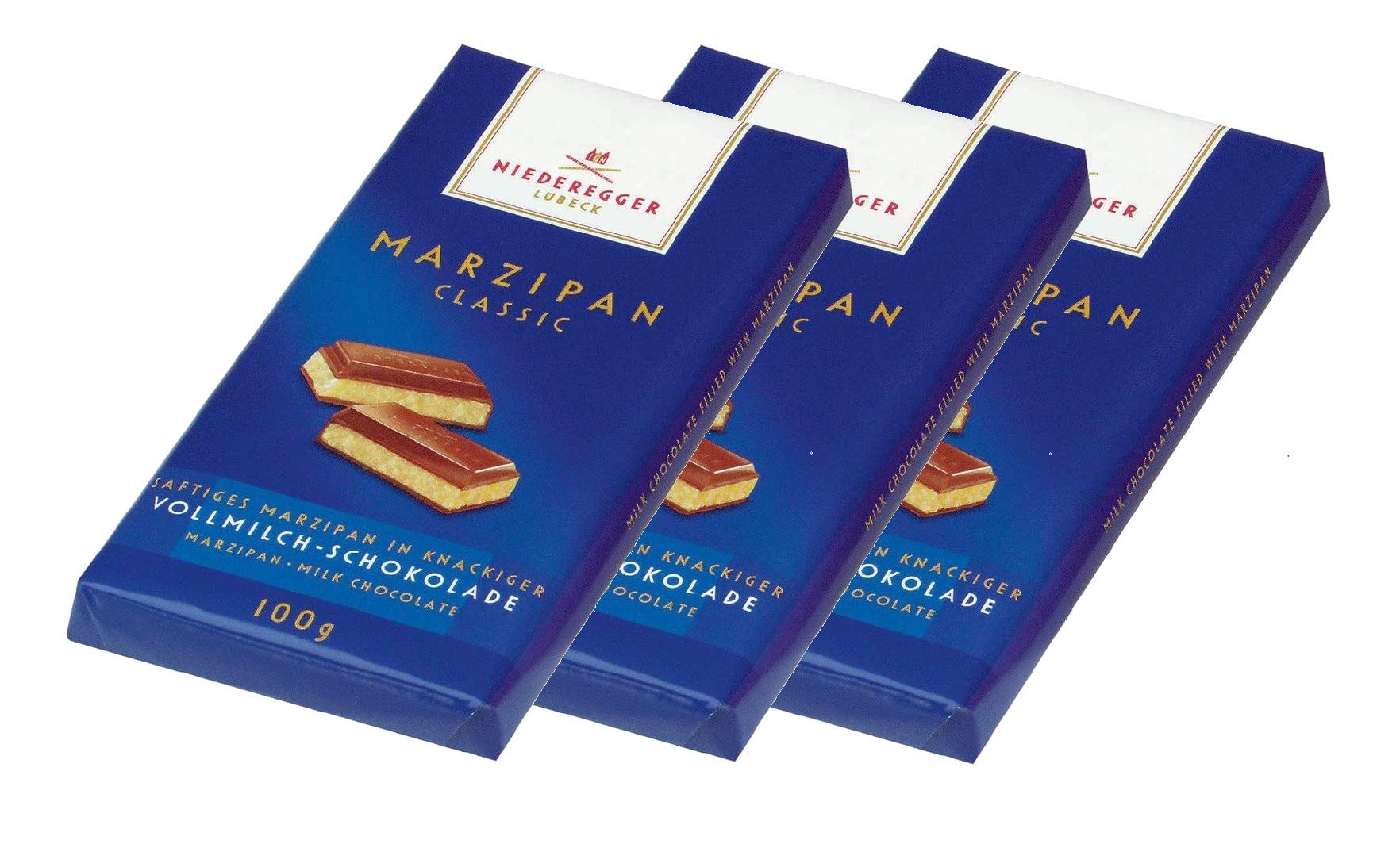 Jolof Store Milk Chocolate Marzipan Bar – Almond Confectionery, 3 x 110g