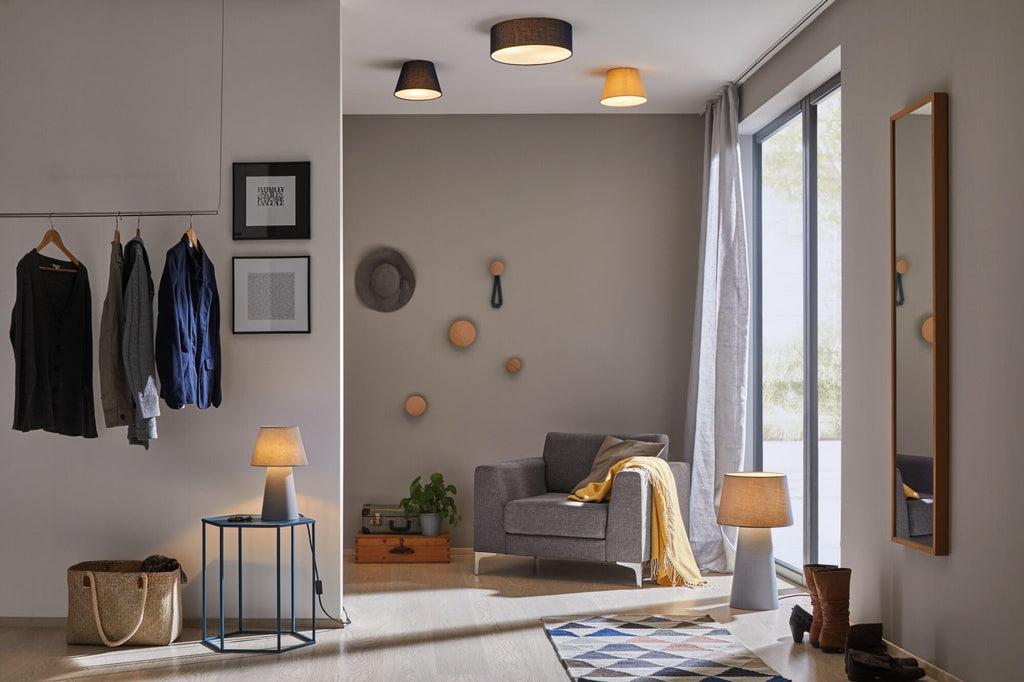 Paulmann Mari Blue Fabric Ceiling Lamp | 2-Light E27 Living Room Light