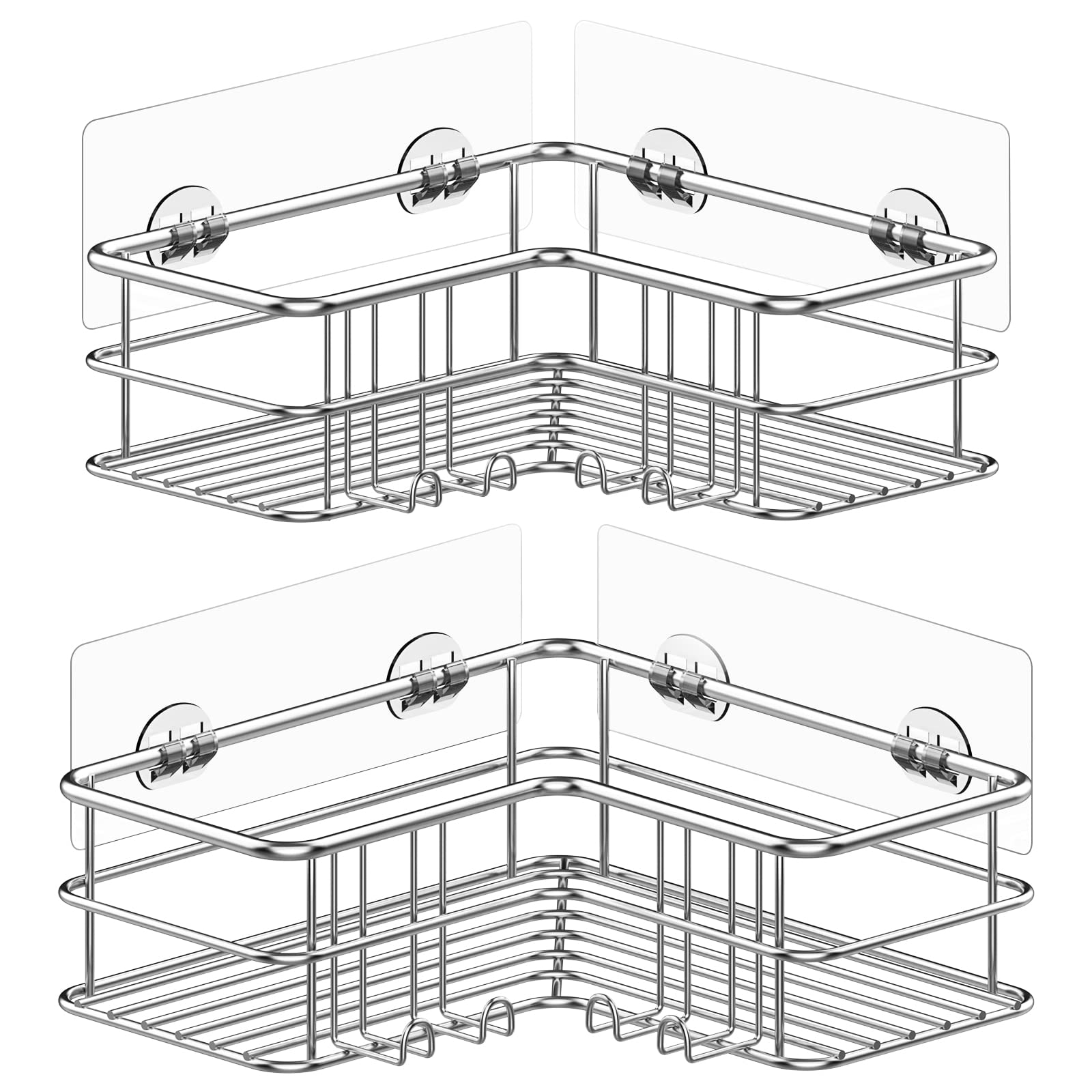 Menbyci Corner Shower Caddy – 2-Pack Rustproof Stainless Steel Shelf