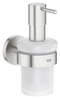 GROHE Essentials Soap Dispenser with Holder | Stainless Steel Look