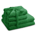 AmeliaHome Amari 4-Piece Cotton Towel Set | Absorbent & Soft | Green