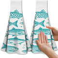 CUTHOLLOW Sardines Microfiber Tea Towels with Loop, Set of 2