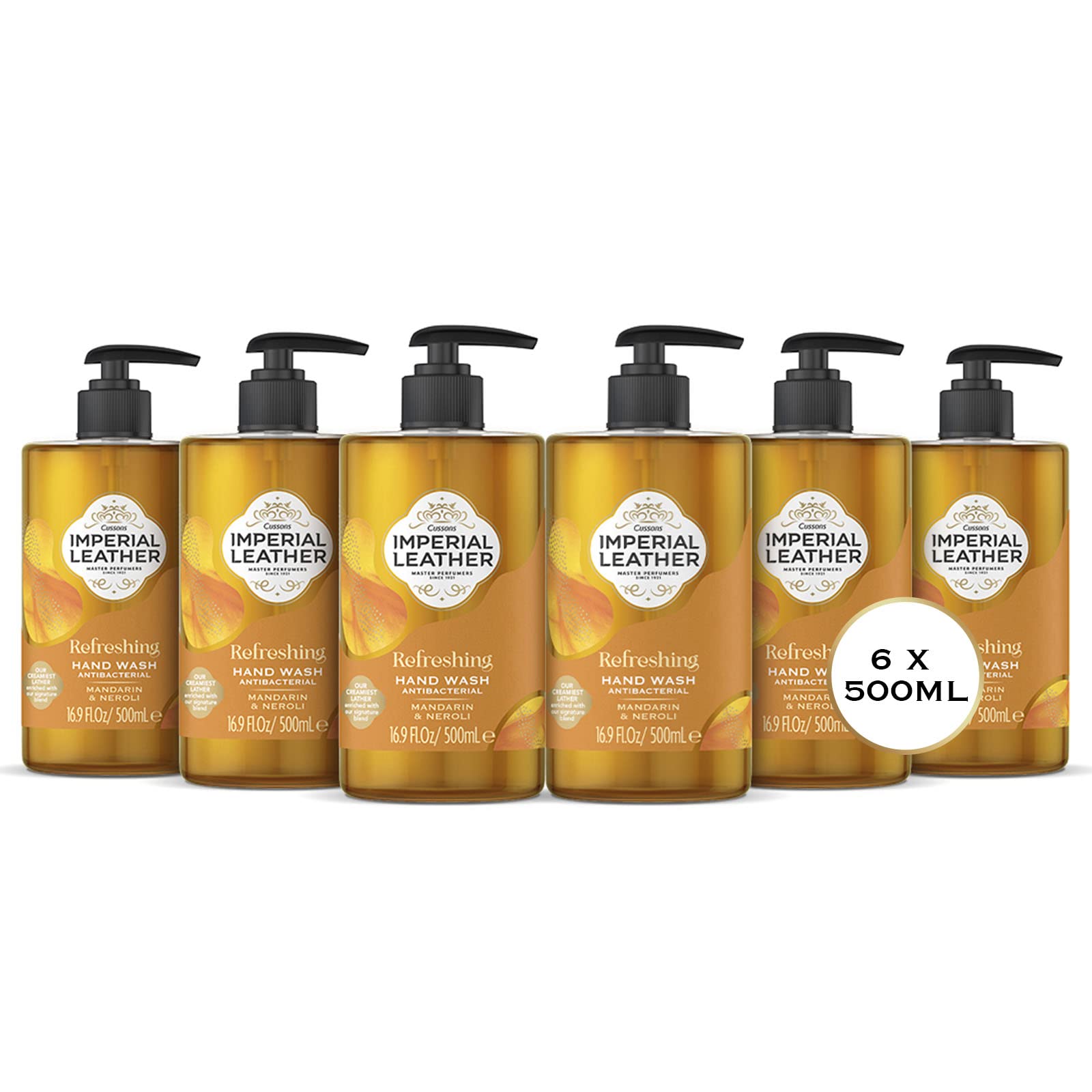 Imperial Leather Antibacterial Hand Wash, Mandarin & Neroli, 6 x 500ml