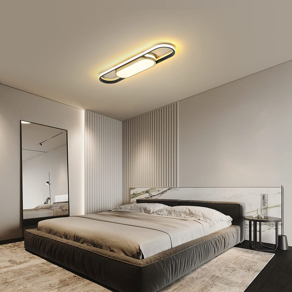 Oninio Modern Linear LED Ceiling Light – 70cm Dimmable Lamp with Remote
