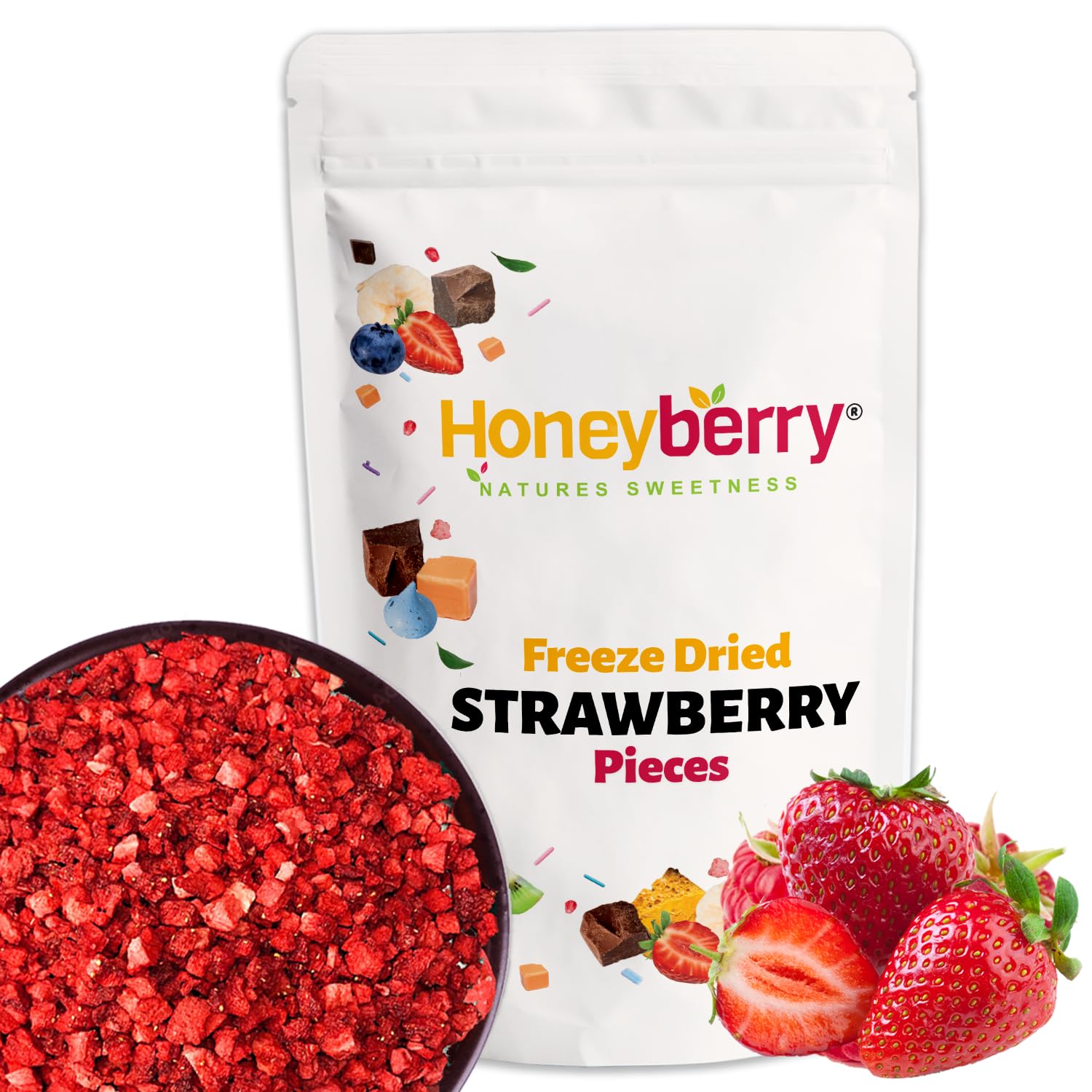 Freeze Dried Strawberry Pieces 250g | 100% Natural Fruit