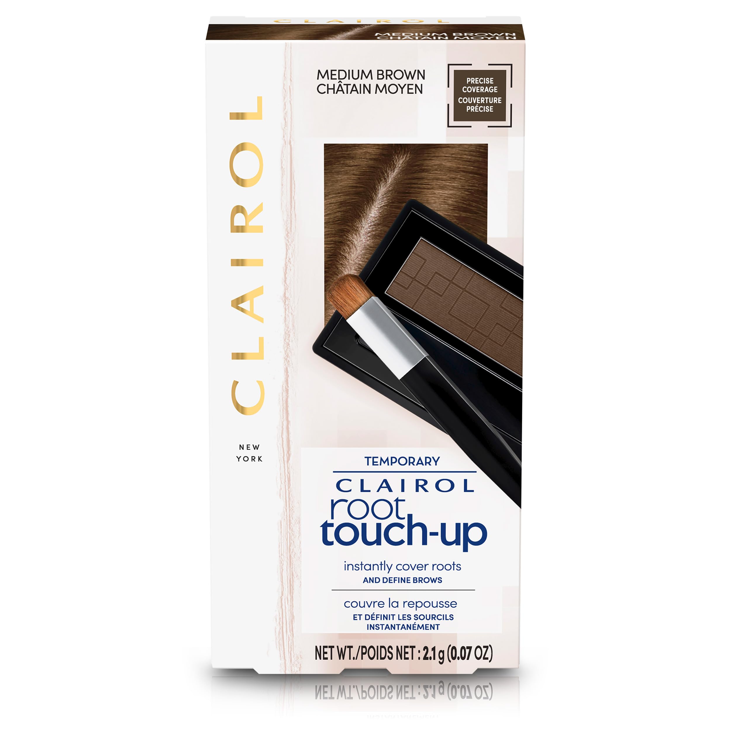 Clairol Root Touch-Up Concealing Powder – Medium Brown Gray Coverage