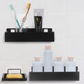 JIZZU 3-Piece Shower Caddy | Rustproof Carbon Steel Adhesive Bathroom Shelf