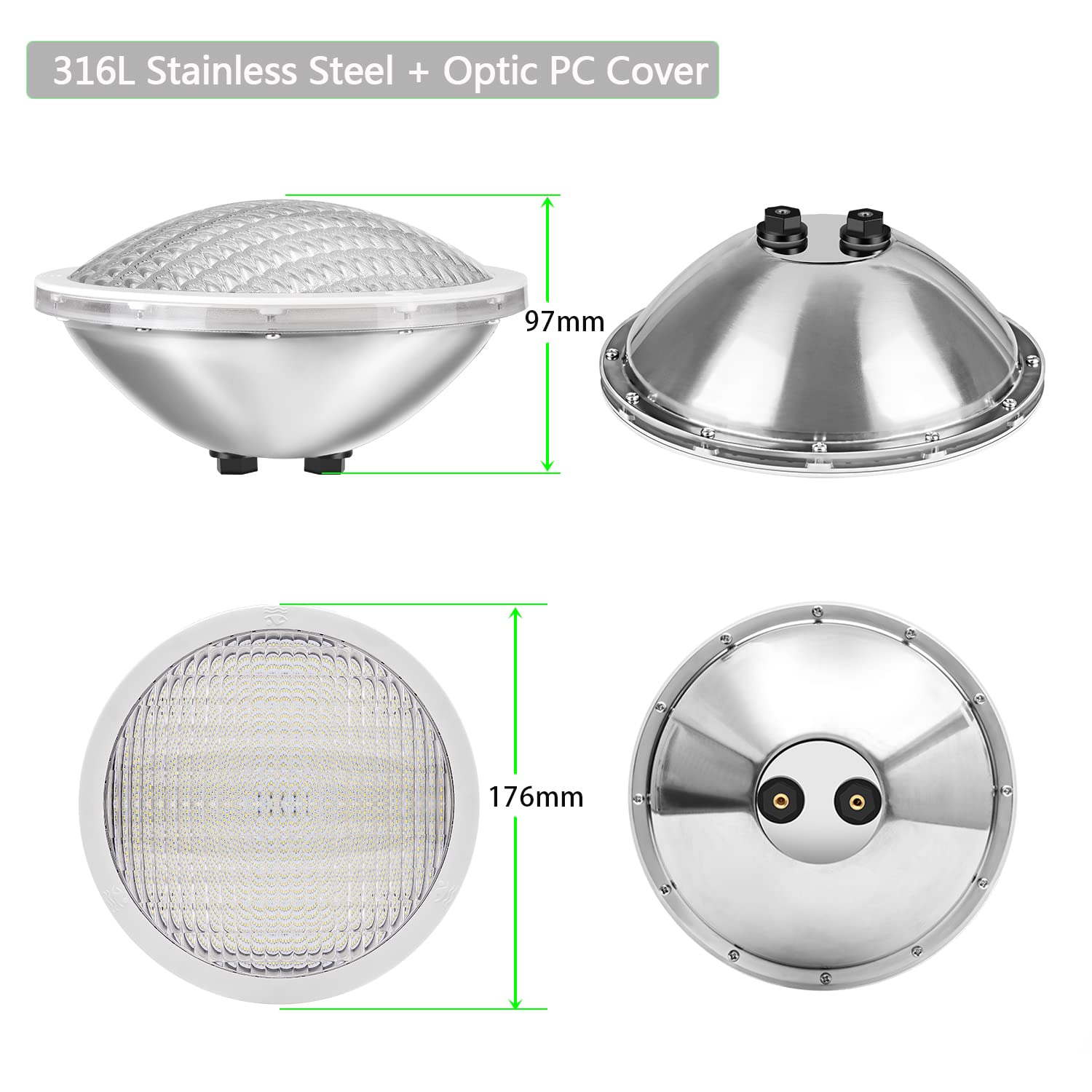 LyLmLe PAR56 LED Swimming Pool Light | 30W 12V IP68 Warm White 3000K