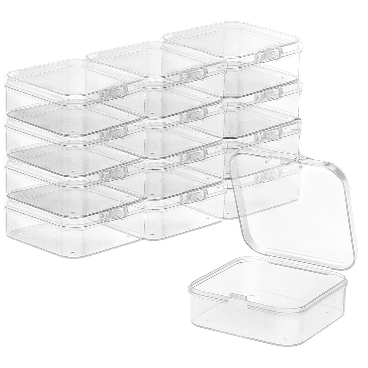 12 Pcs Small Plastic Boxes with Lids, Small Storage Boxes for Bead Storage - image 1