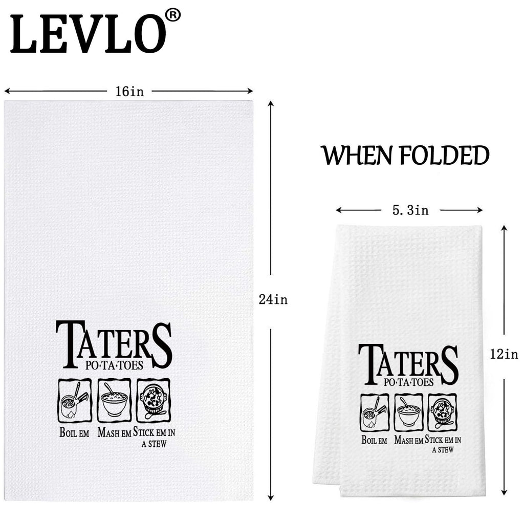 LEVLO Funny Potato Tater Kitchen Towel Taters Potatoes