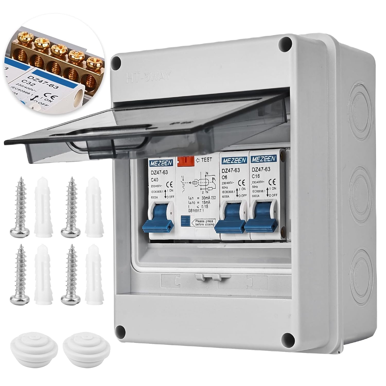 SPORWAY 2 Way Consumer Unit | IP65 Waterproof Garage Circuit Breaker