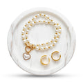 White Natural Marble Tray | 7.5-inch Round Jewelry Dish