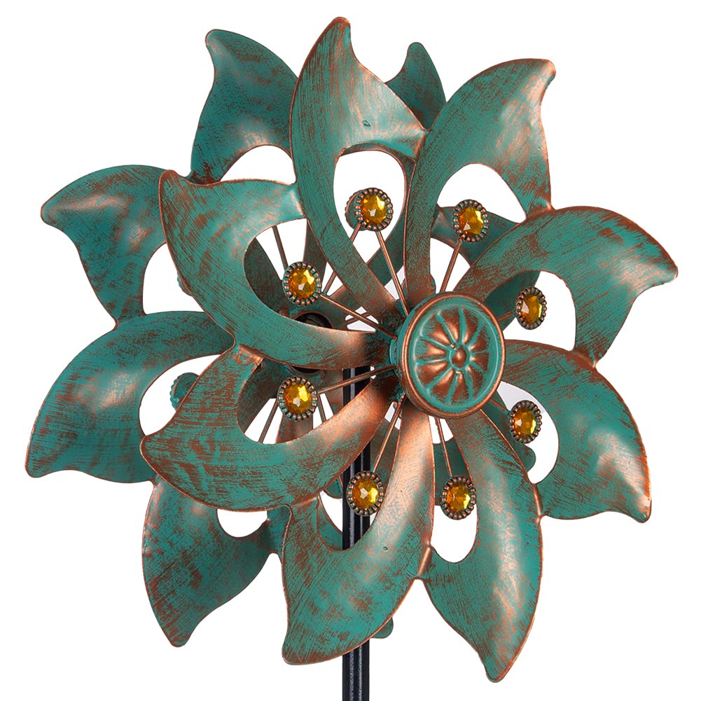 VEWOGARDEN Metal Wind Spinner – Double Blade Waterproof Garden Pinwheel