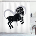ABAKUHAUS Zodiac Aries Shower Curtain | Waterproof Fabric Bathroom Decor