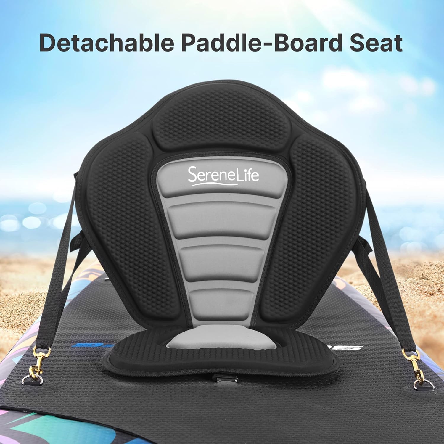SereneLife Detachable Kayak & Paddleboard Seat - Adjustable EVA Foam