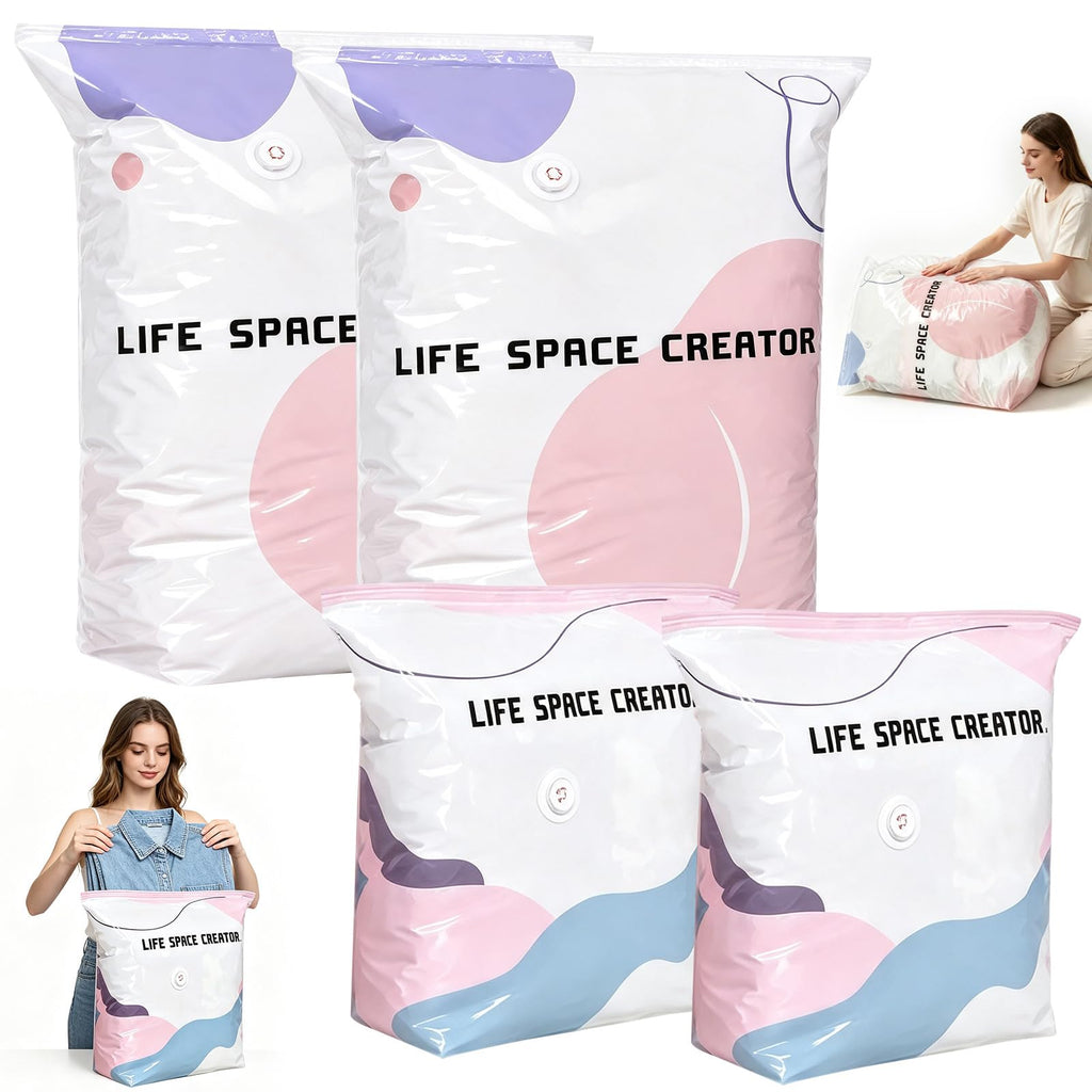 No Pump Vacuum Storage Bags, 4PCS 3D Vacuum Storage Bags - image 1