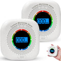 Fenary Carbon Monoxide Detector 2-Pack | Battery Operated CO Alarm with LCD