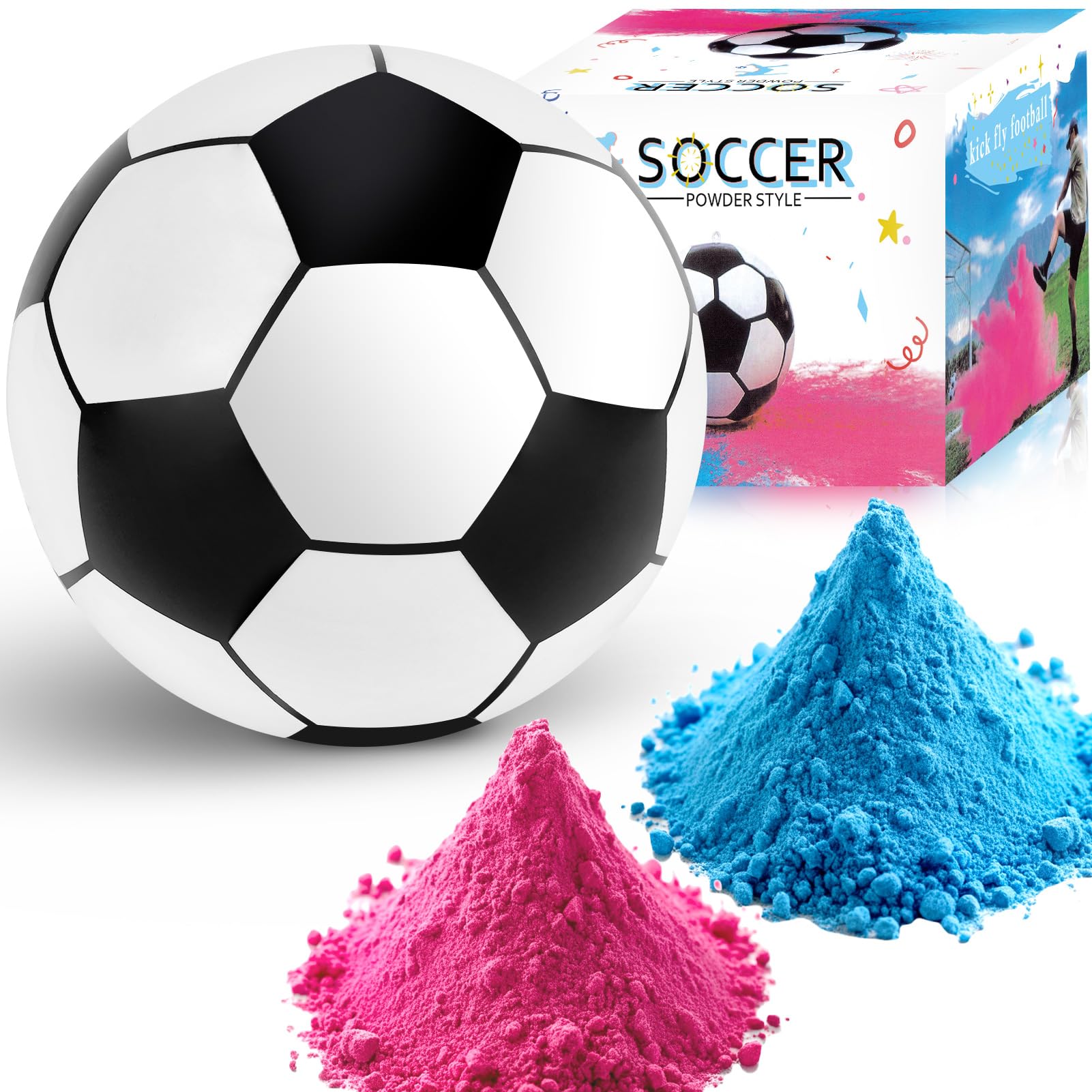 RISEMART Gender Reveal Football – Exploding Soccer Ball with Powder