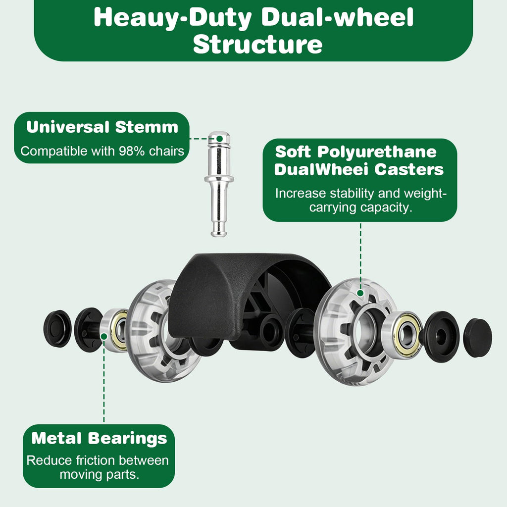 Faankiton 5 Office Chair Wheels, Universal Chair Caster Wheels Replacement - image 3