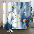 Blue and White Marble Shower Curtain – Waterproof Polyester