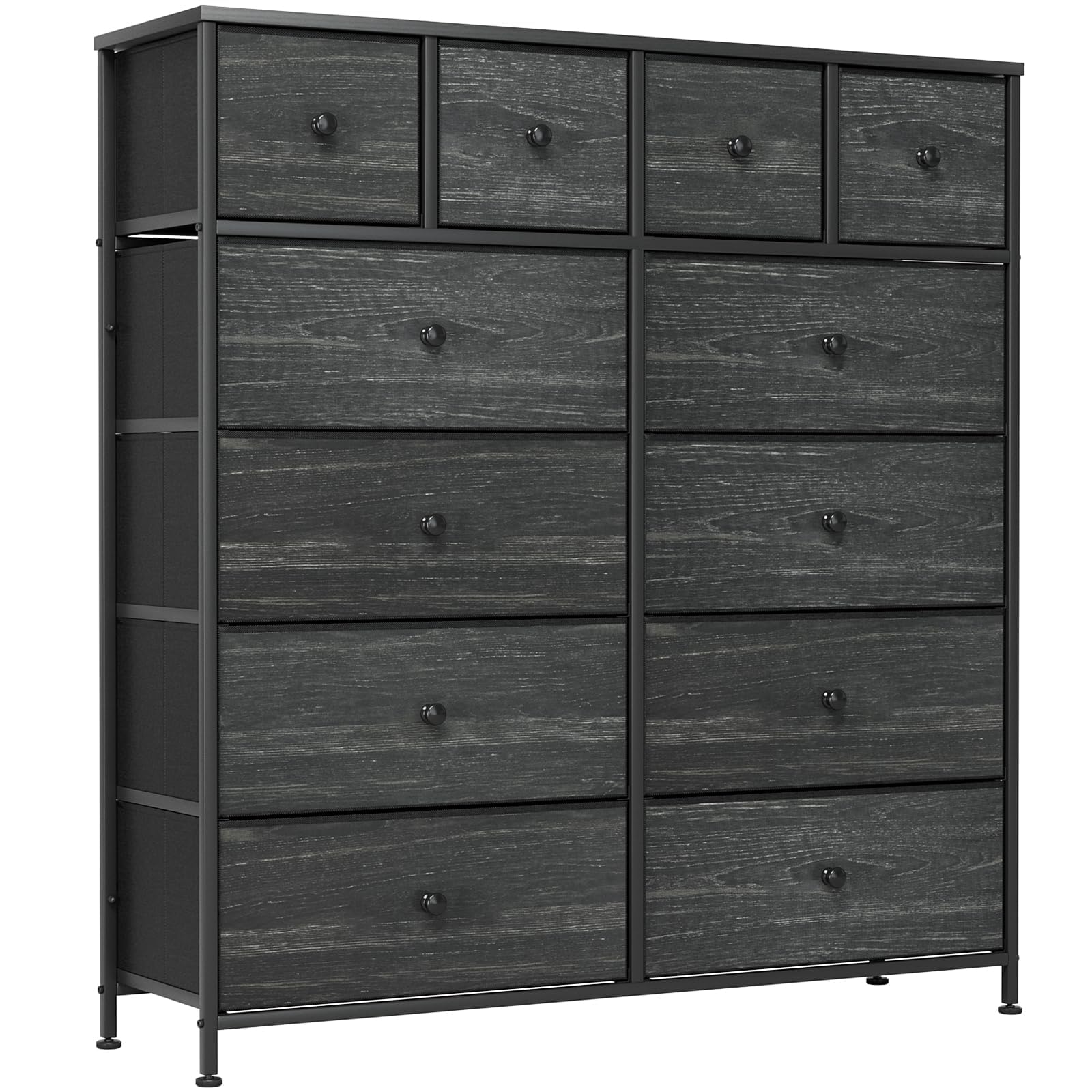 Clevich 12-Drawer Chest of Drawers – Industrial Metal & Wood Storage Cabinet