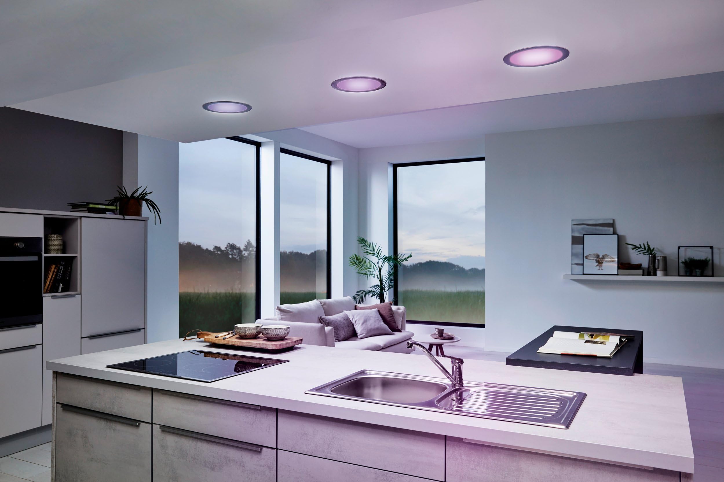 Eglo FUEVA-C Smart LED Recessed Light | 15.6W RGB Matt Nickel