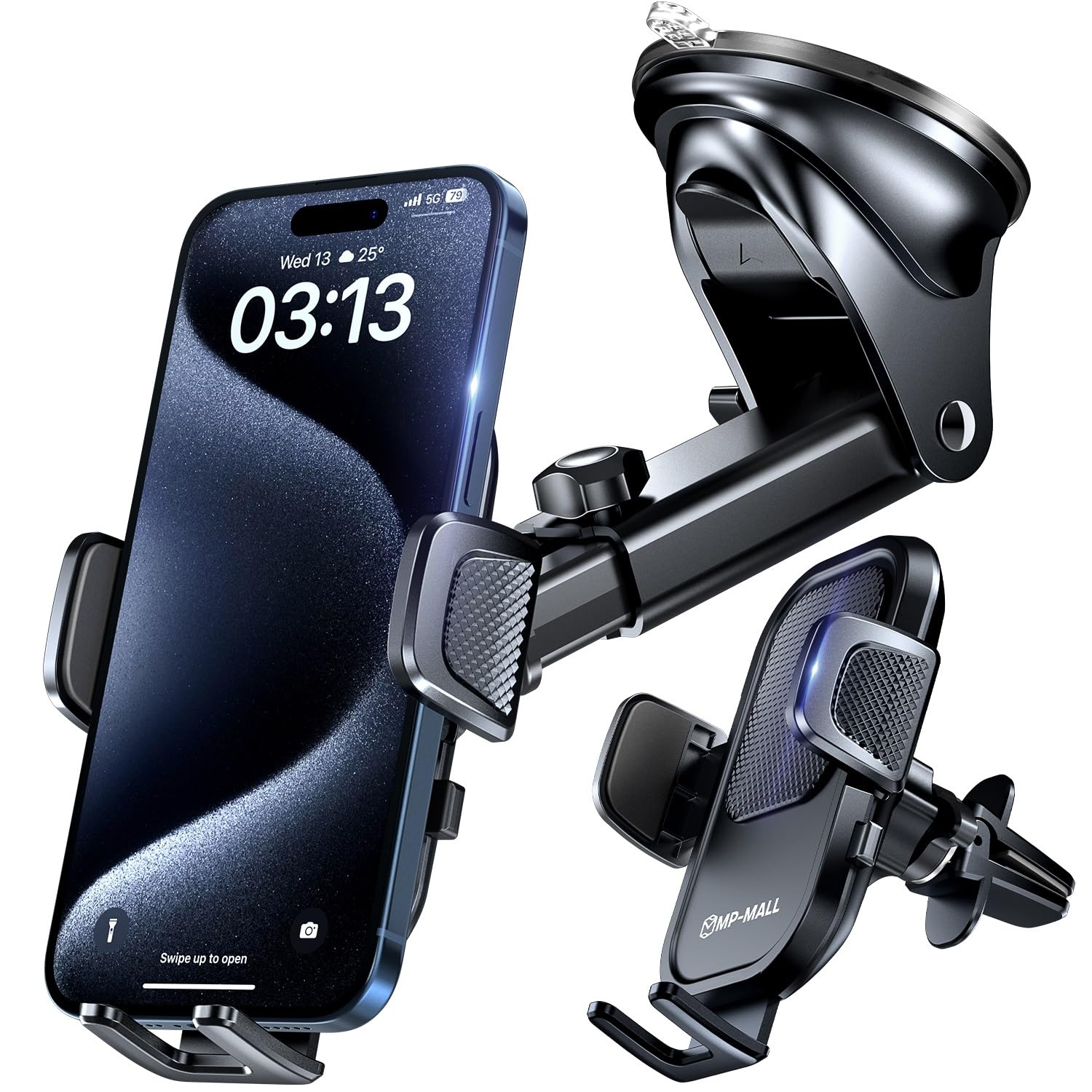 MP-MALL Car Phone Holder – Dashboard Windscreen Vent Clip Mount