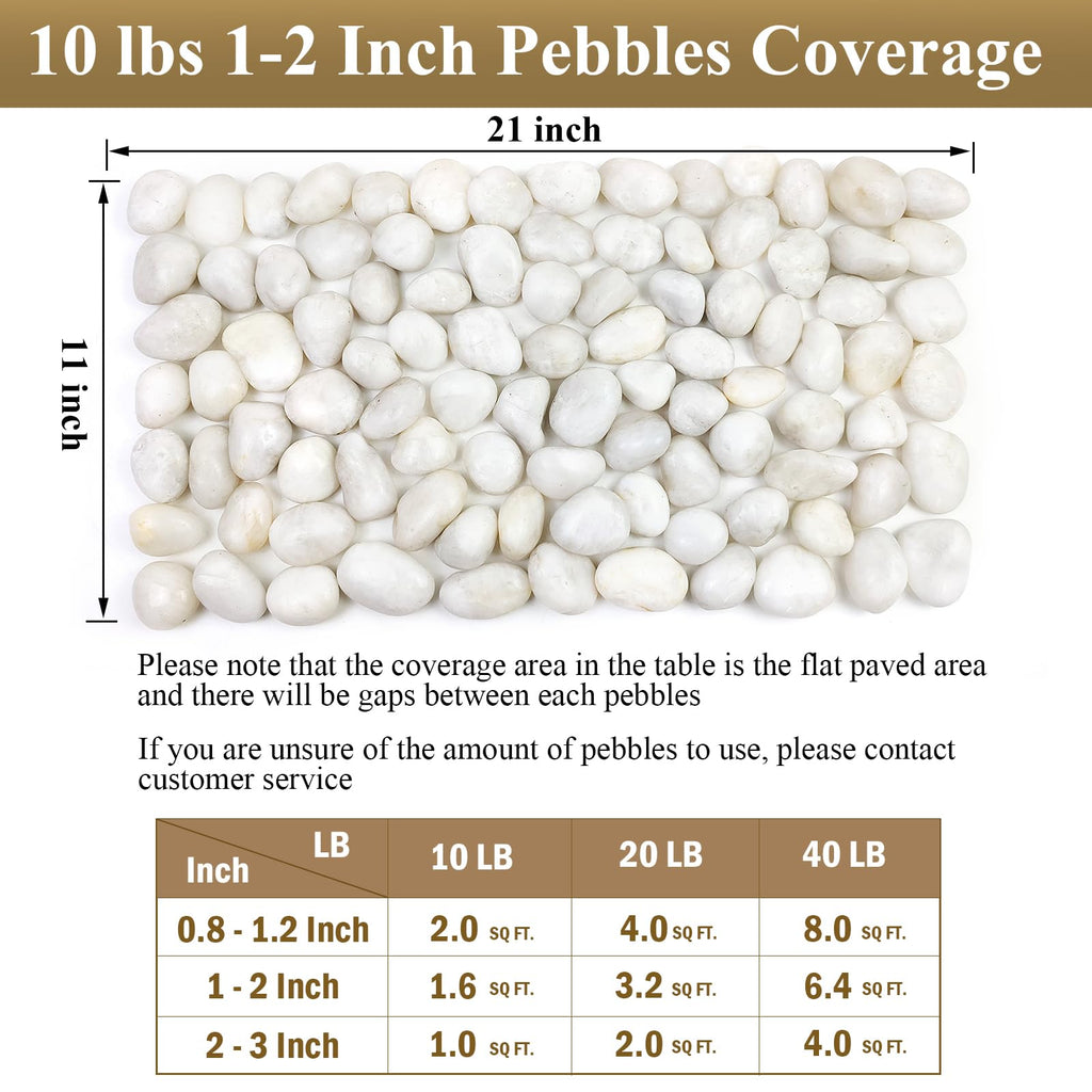 FANTIAN White Decorative Stones – 9.1kg Natural Pebbles for Garden