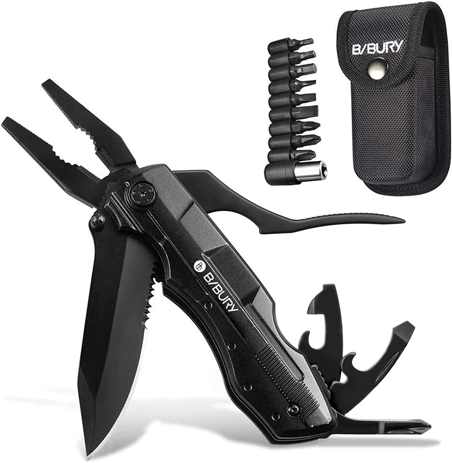 BIBURY 5-in-1 Multitool Pliers | Stainless Steel Pocket Tool with Pouch