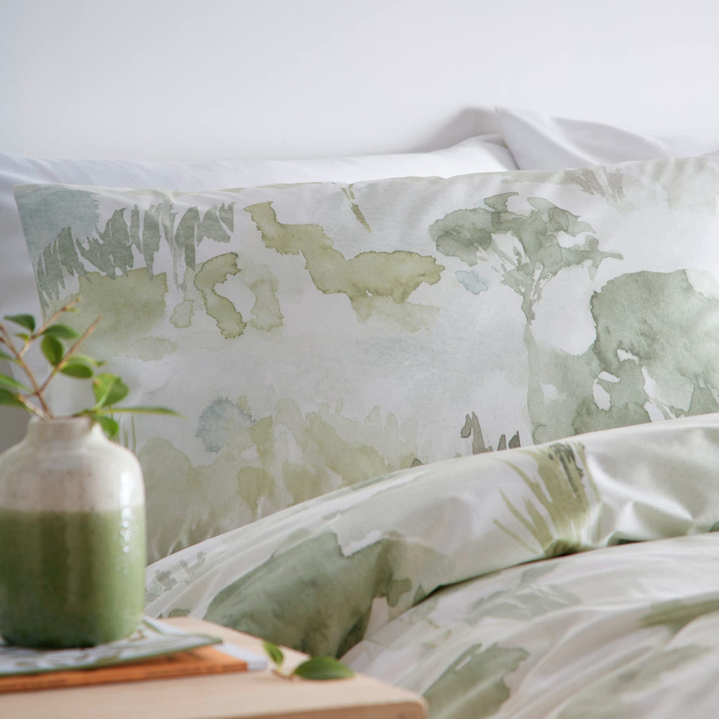 Appletree Loft Edale Green 100% Cotton Duvet Cover Set - Double Bed
