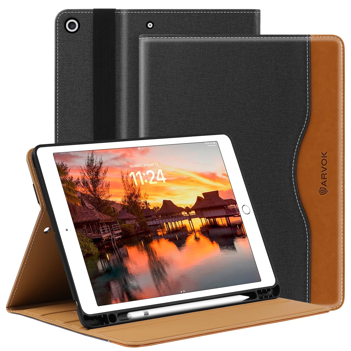 Arvok iPad 9th/8th/7th Gen Case | 10.2" Leather Folio with Pencil Holder