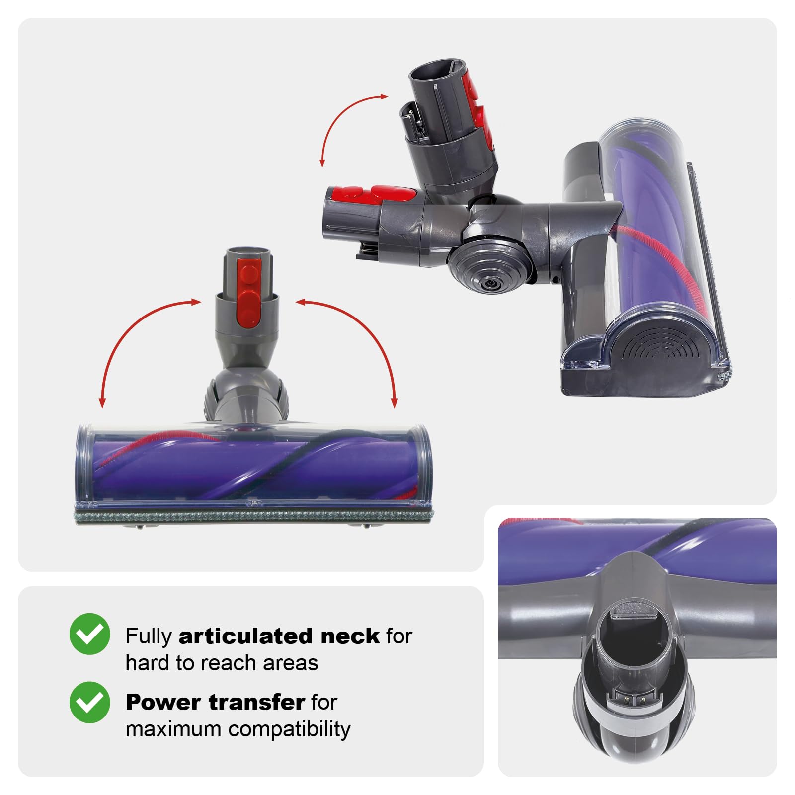 Spares2go High Torque Brush Head for Dyson V7 V8 V10 V11 V15 SV12 SV14