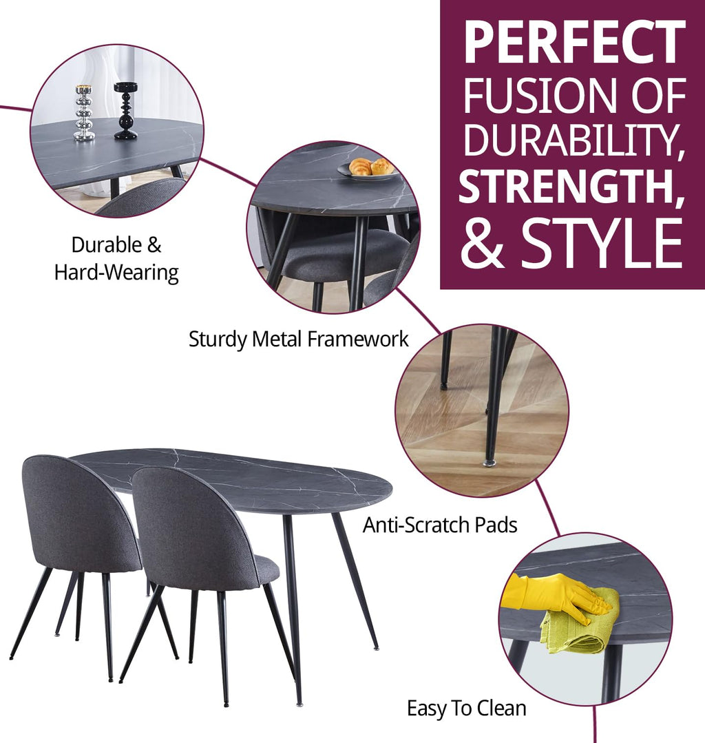 Hallowood Furniture Cullompton 160cm Large Dining Table and Chairs Set 4 - image 2
