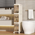 Tronkle Slim Bathroom Cabinet | 3-Tier Foldable Rolling Storage