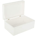 Creative Deco Large White Wooden Storage Box with Lid | 30x20x14cm