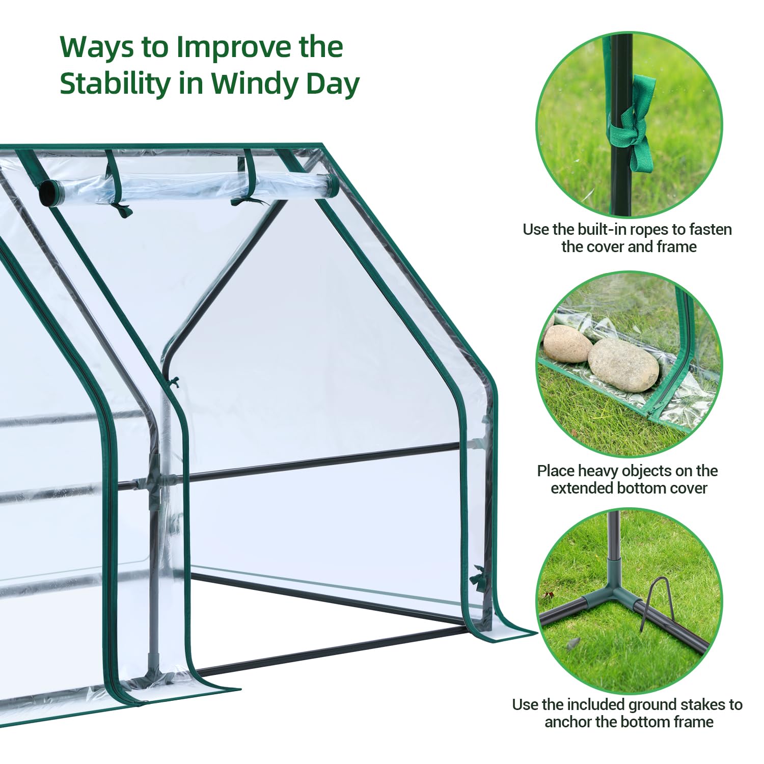Ohuhu Portable Mini Greenhouse | 71x36x36 Waterproof PE Garden Hot House