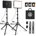 Arsoer 2-Pack LED Studio Video Light – Dimmable Photography Lighting Kit
