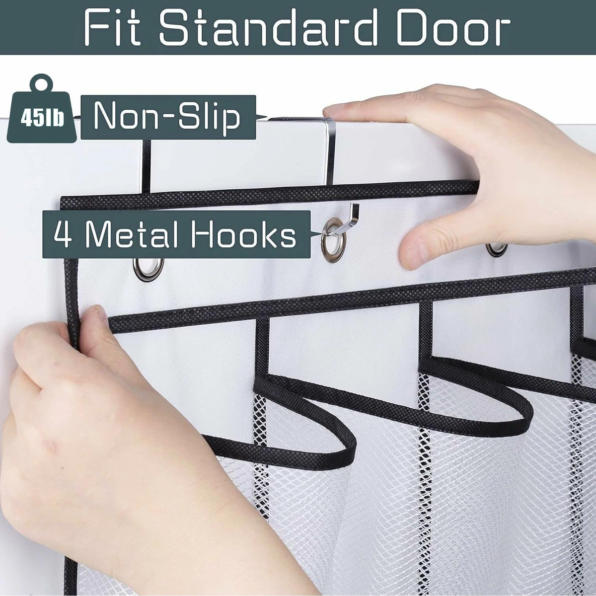 SOPSTUO Hanging Shoe Storage, Over Door Shoe Storage, Door Shoe Rack, 24 Breathable Mesh Huge Pockets - image 3